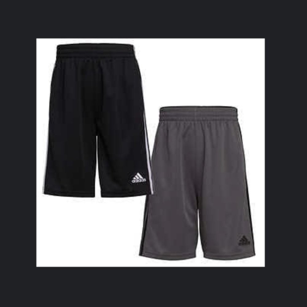 adidas Youth 2-pack Short, Black & Grey, Multiple sizes